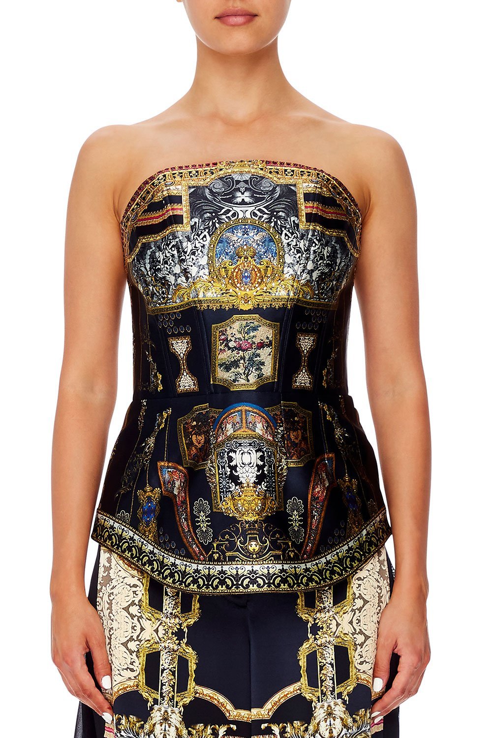 CURVED HEM ZIP DETAIL CORSET MIDNIGHT MEETING