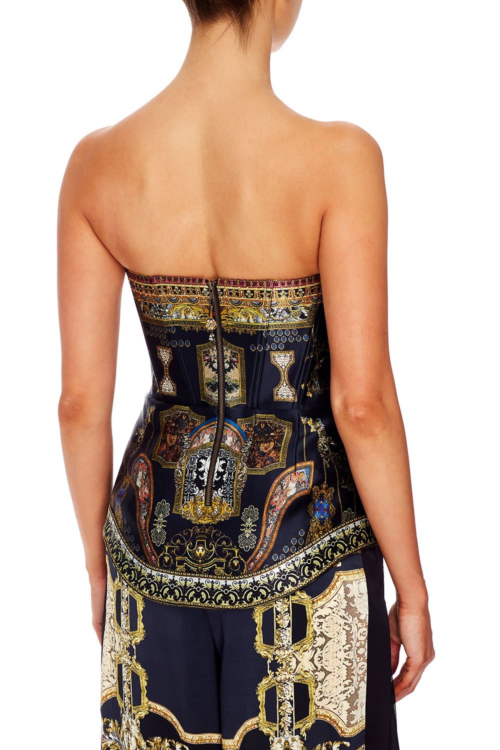 CURVED HEM ZIP DETAIL CORSET MIDNIGHT MEETING