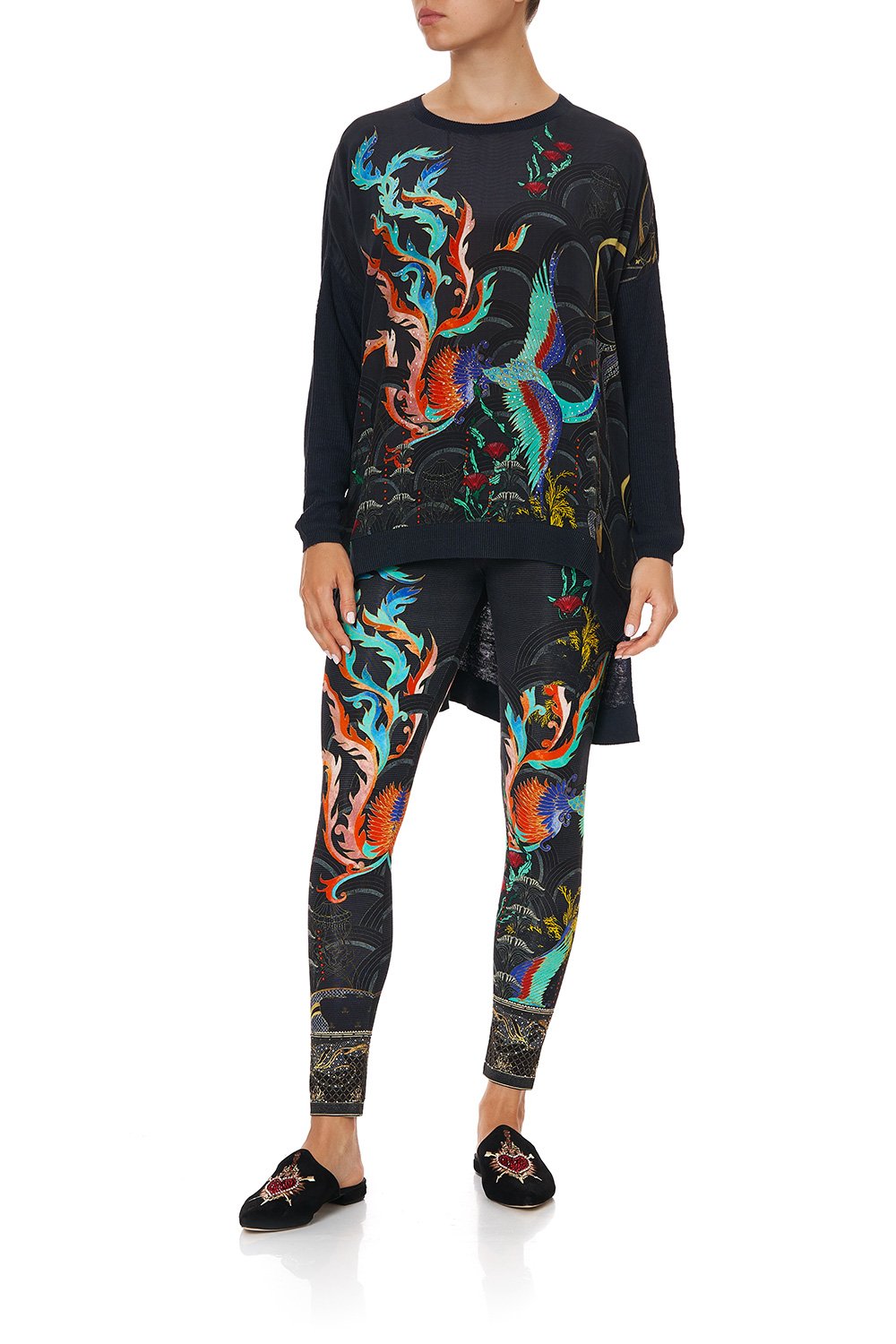 DROP SHOULDER BOX KNIT WISE WINGS