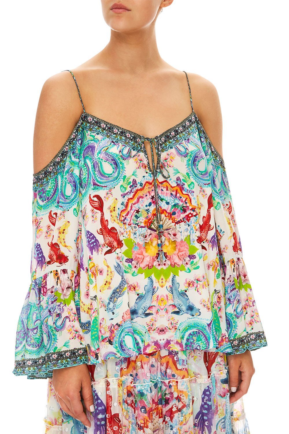 CAMILLA DRAGON DIVINITY DROP SHOULDER TOP