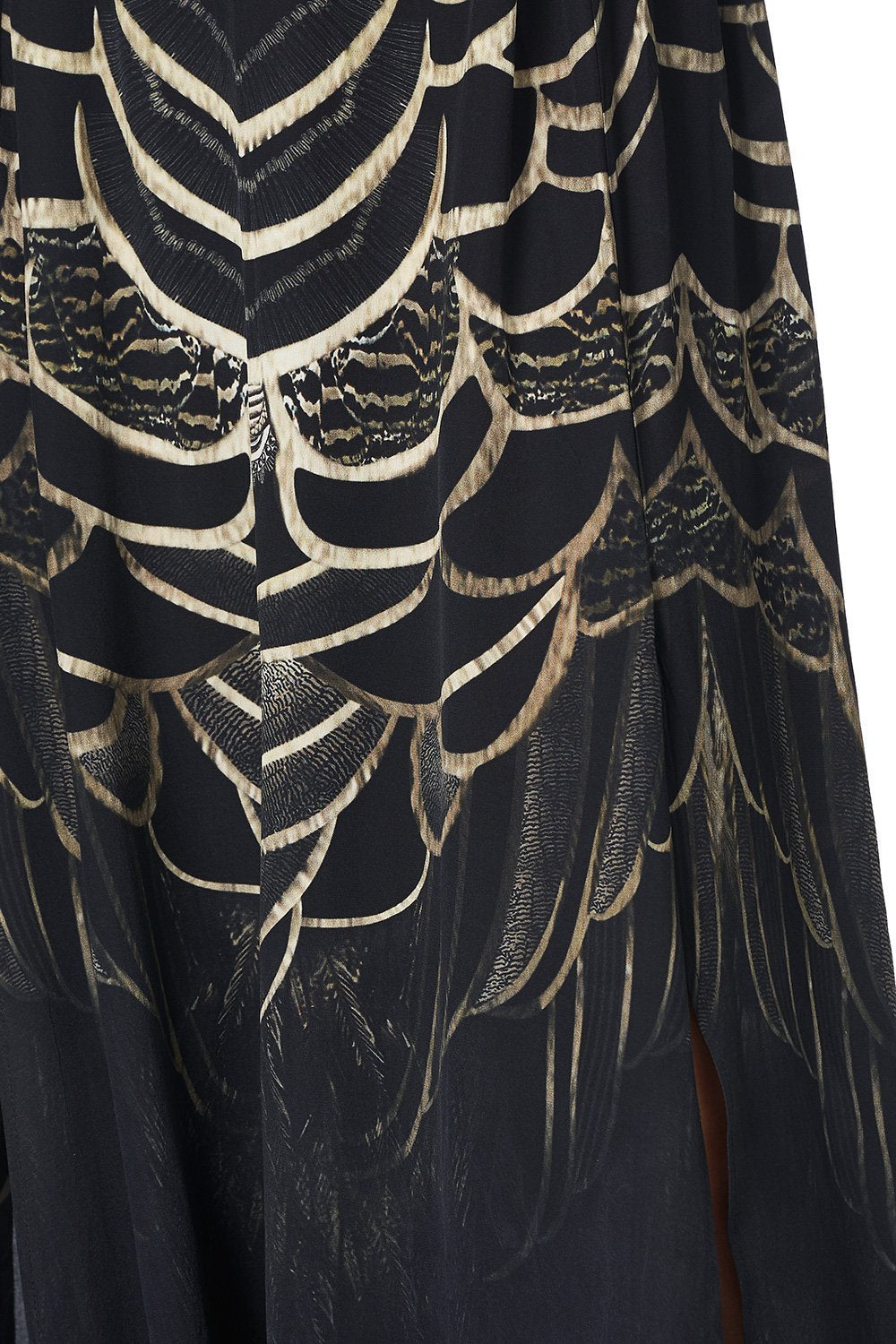 ELASTIC WAIST SKIRT WITH SPLITS UNDER A FULL MOON