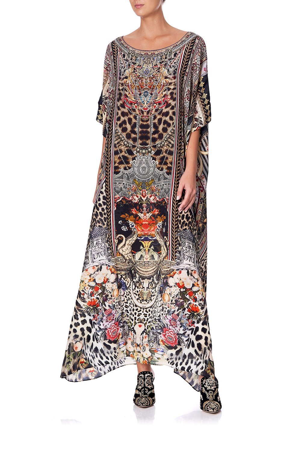 ROUND NECK KAFTAN MARAIS AT MIDNIGHT