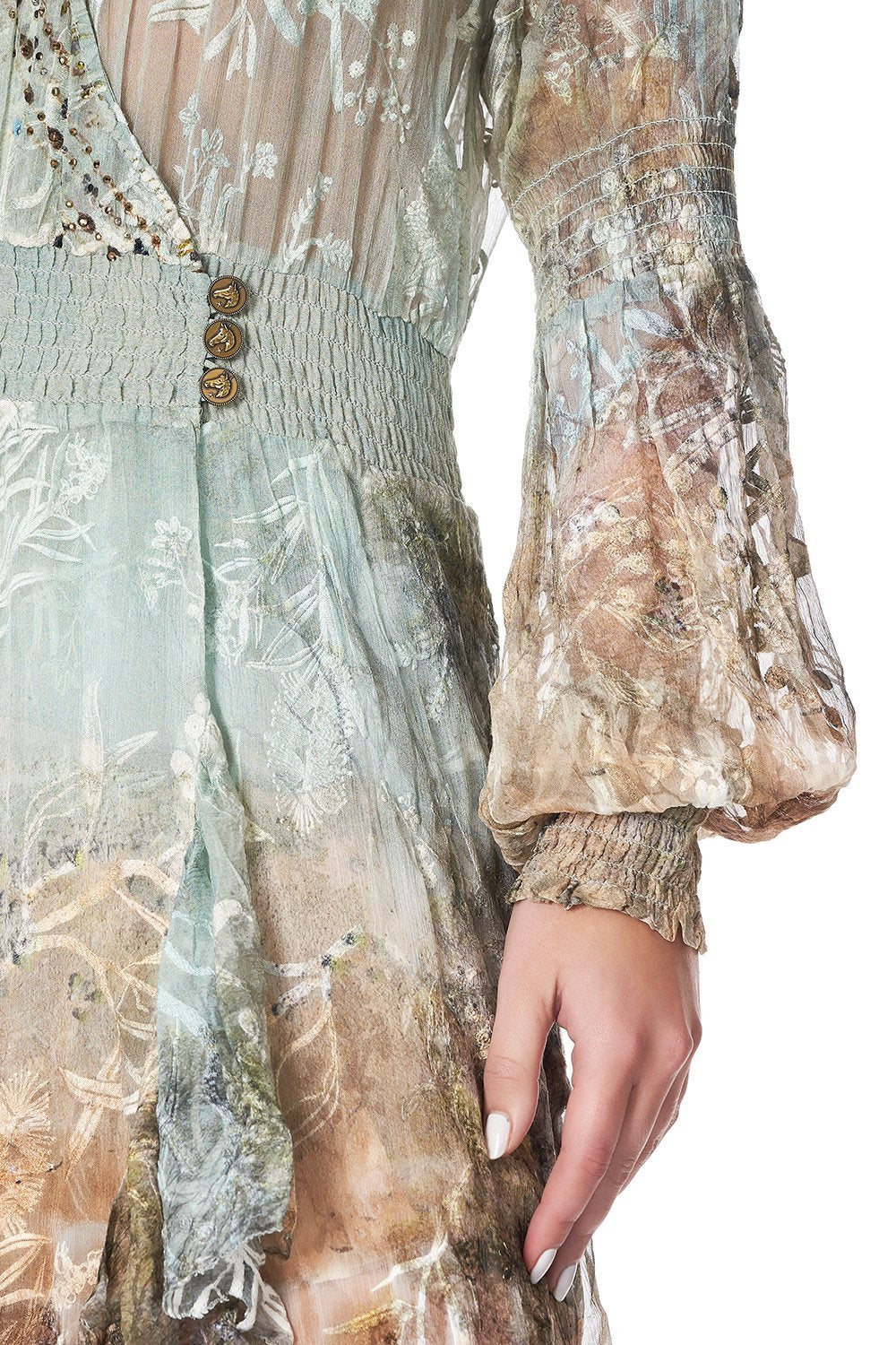 BLOUSON SLEEVE WRAP DRESS COUNTRY DIARIES