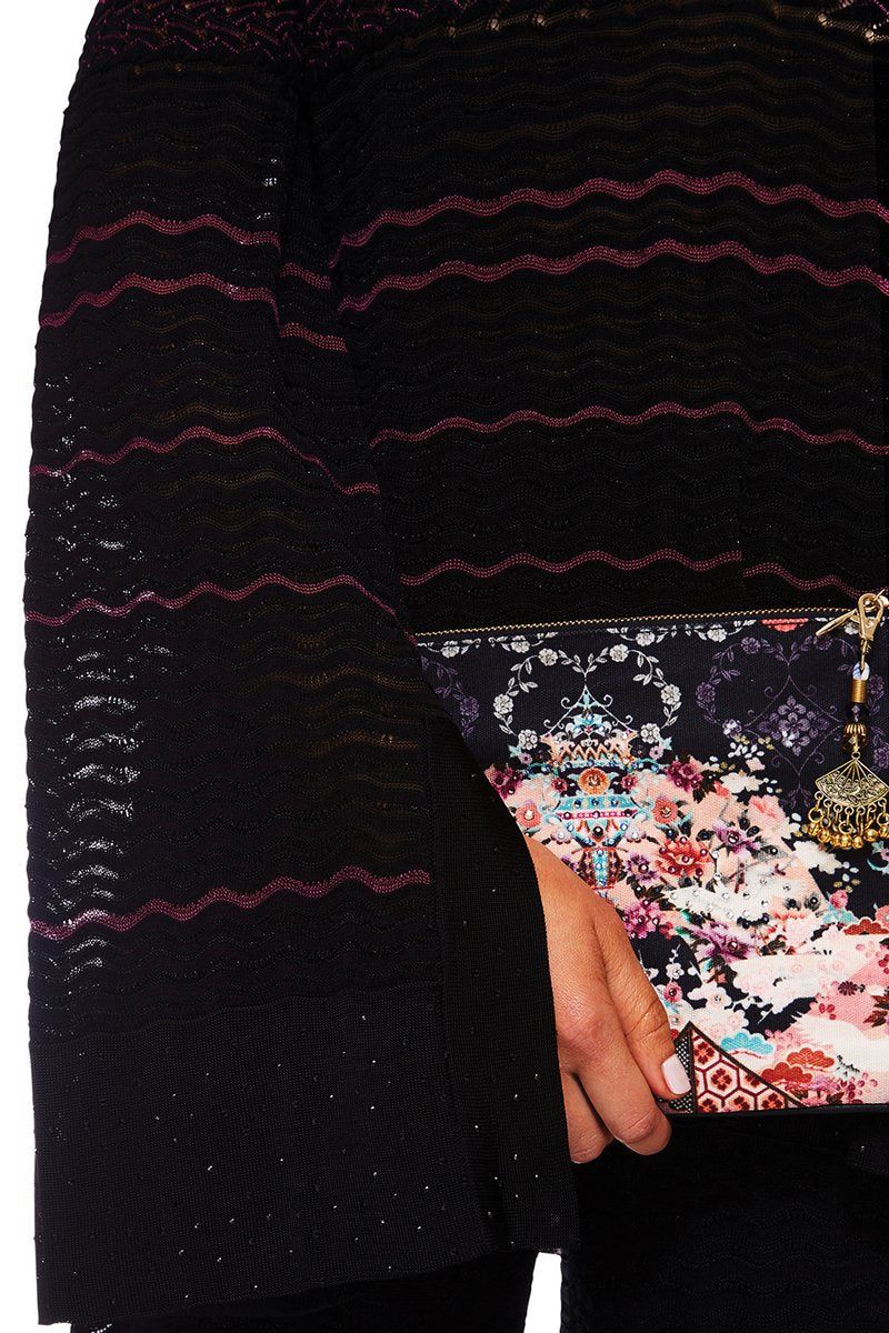 NIGHTS WITH HER SMALL CANVAS CLUTCH