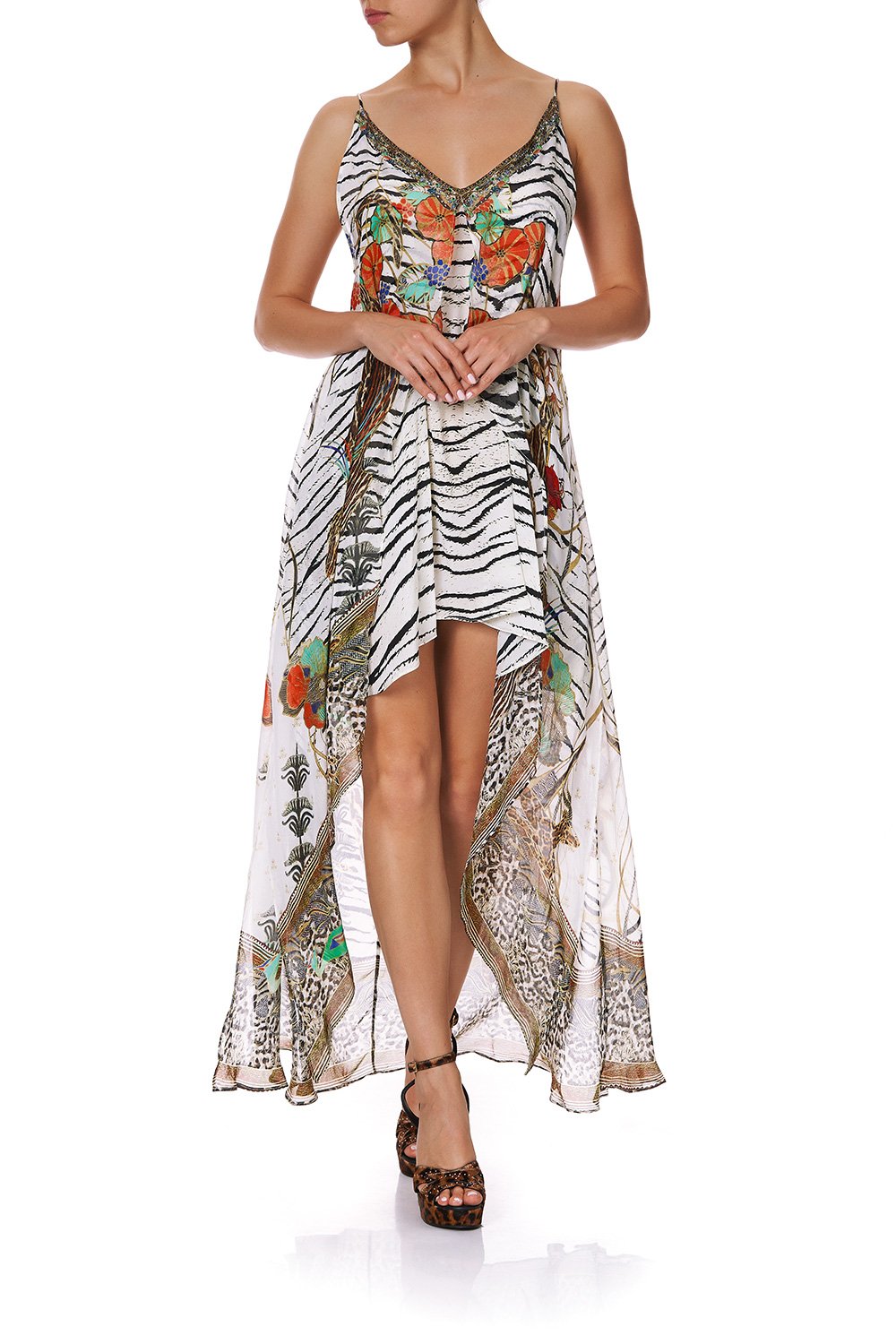 FLARED MINI WITH SHEER OVERLAY COSMIC CONFLICT