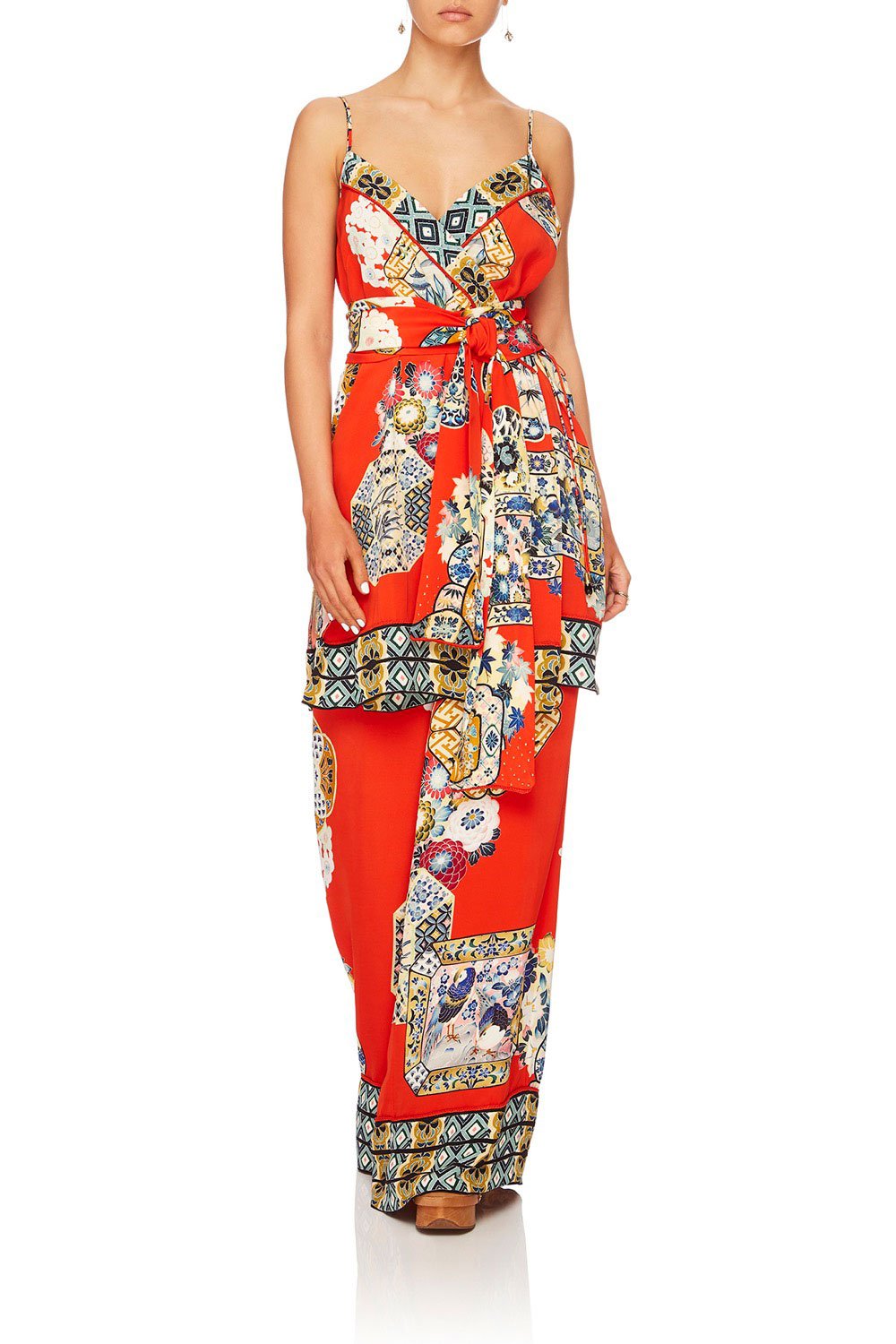 CAMILLA FOUND IN TRANSLATION WRAP TUNIC TOP