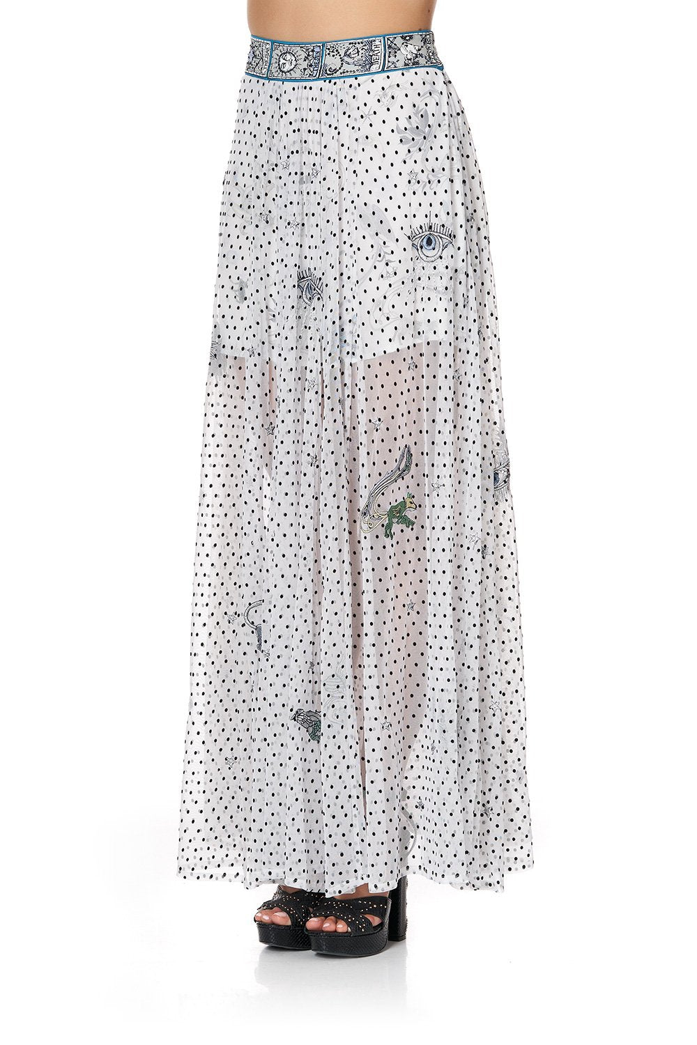 FULL SKIRT WITH GATHERED FRONT PANEL MOONLIT MUSINGS