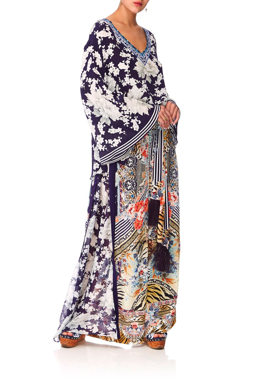 CAMILLA GINZA GANG V-NECK A-LINE BLOUSE