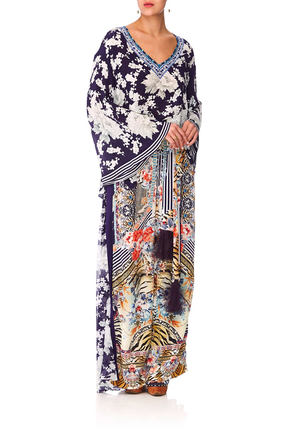 CAMILLA GINZA GANG V-NECK A-LINE BLOUSE