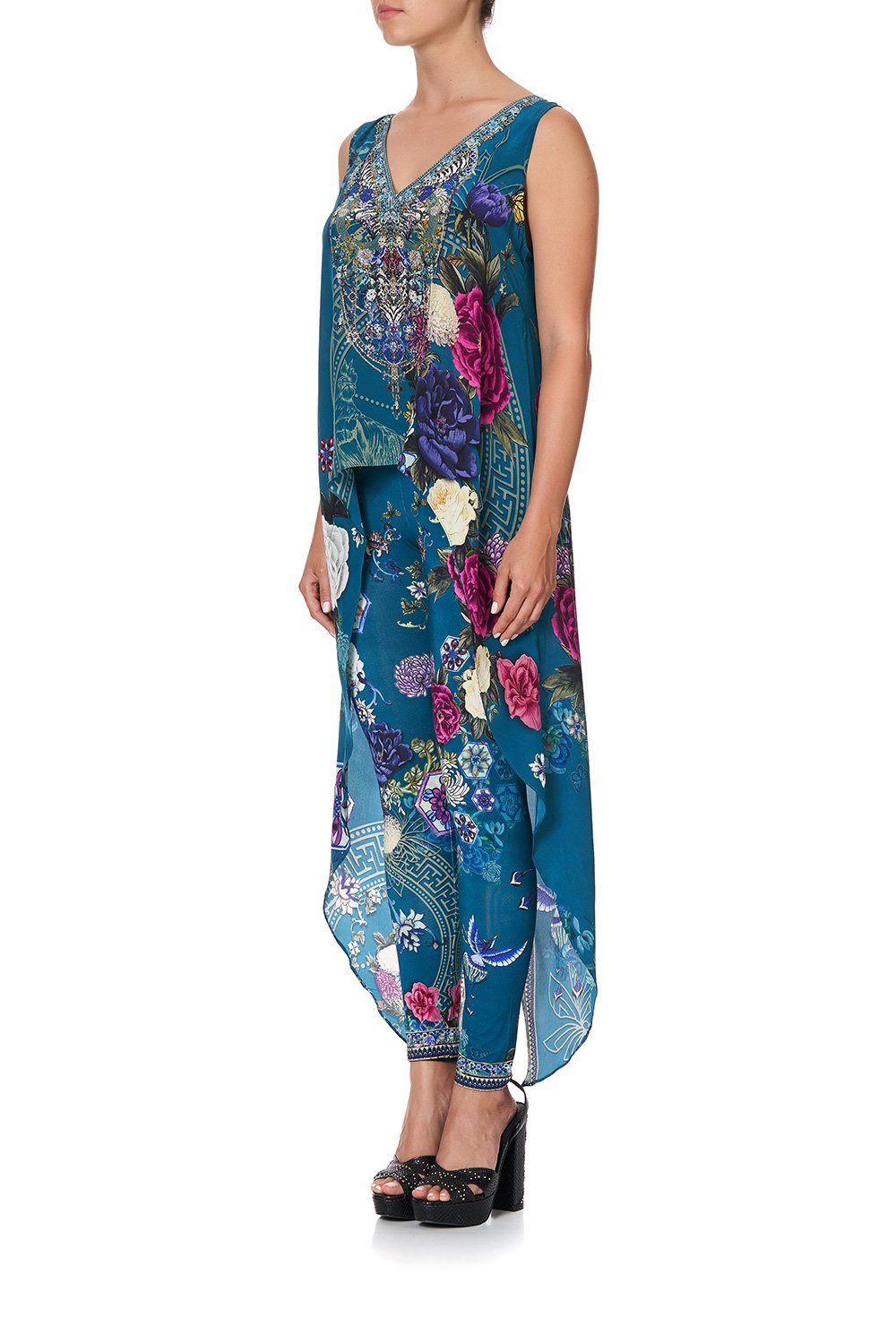 HIGH LOW CROSS OVERLAY TOP LUNAR GAZING