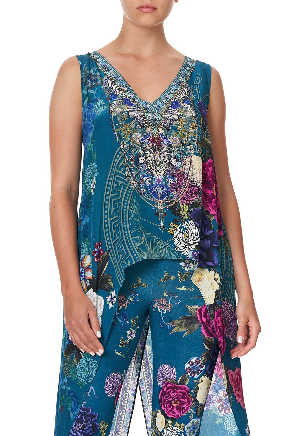 HIGH LOW CROSS OVERLAY TOP LUNAR GAZING