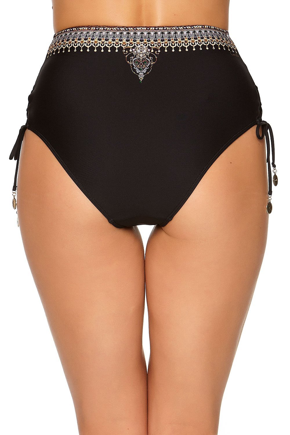 LACE UP HIGH WAISTED PANT BLACK