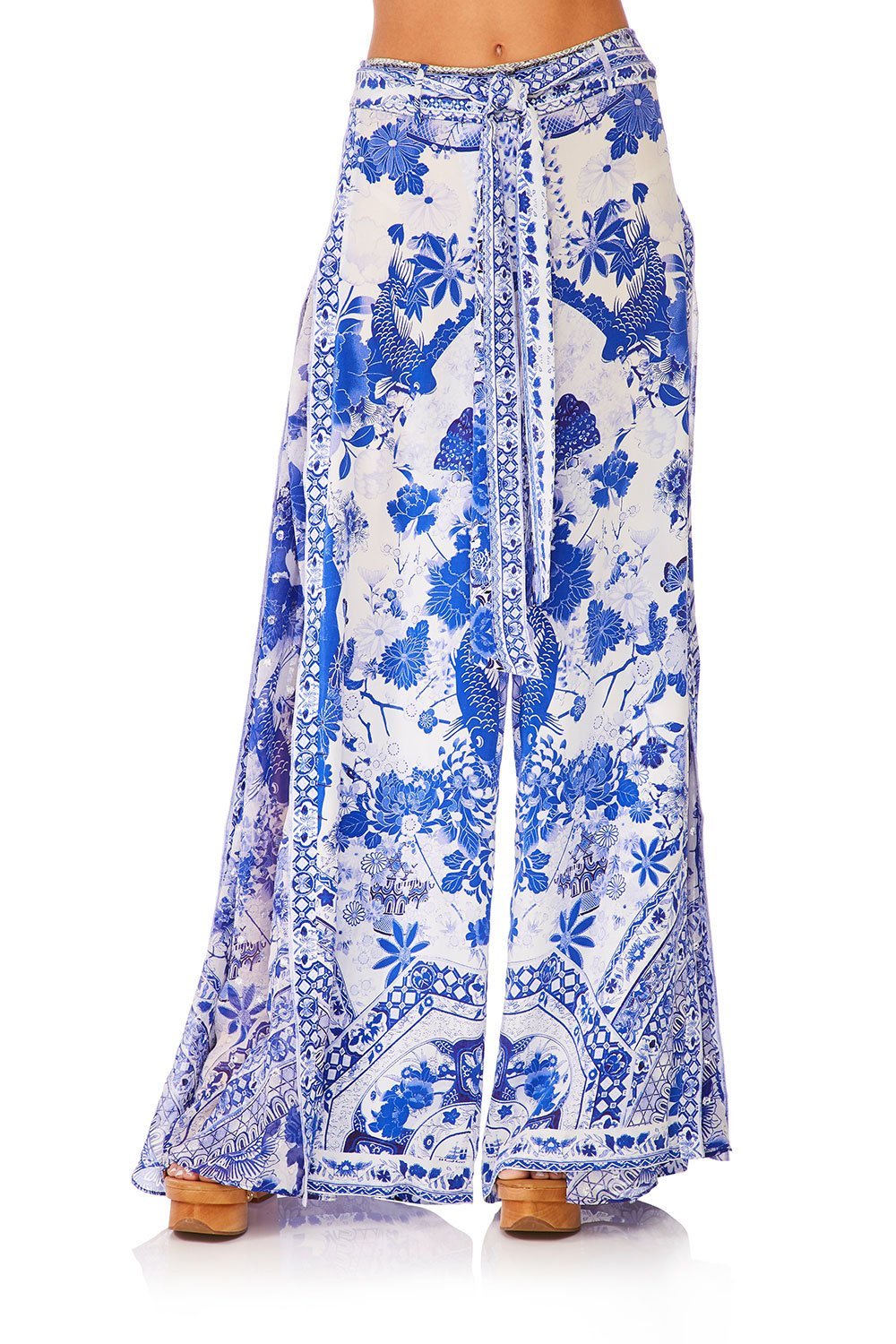 CAMILLA HIGH WAISTED TROUSER WITH GODET THE FAN SEA