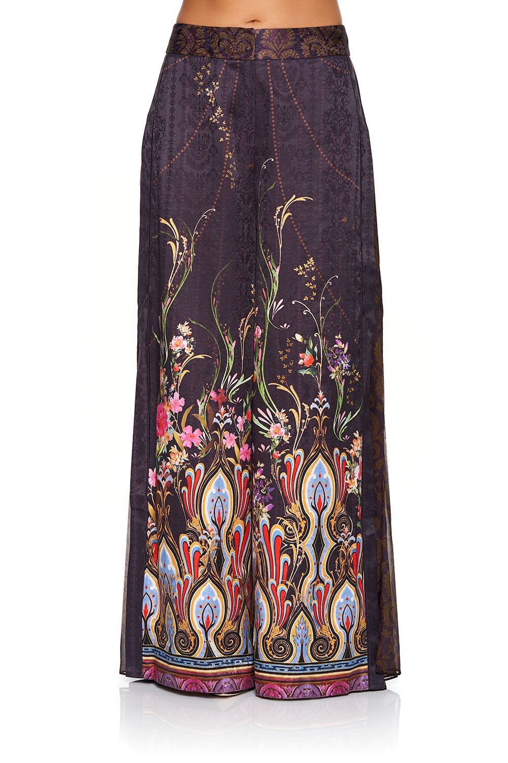 CAMILLA HIGH WAISTED TROUSER WITH GODET WILD FLOWER