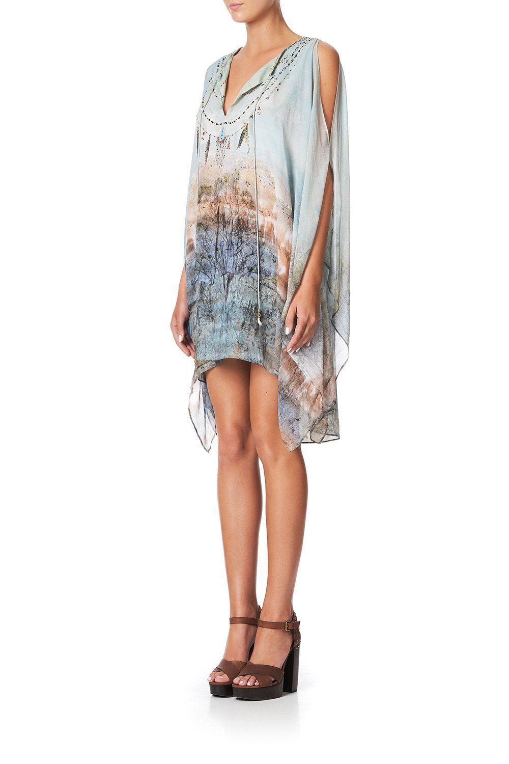 SHEER LAYERED DRESS WITH SPLIT COUNTRY DIARIES