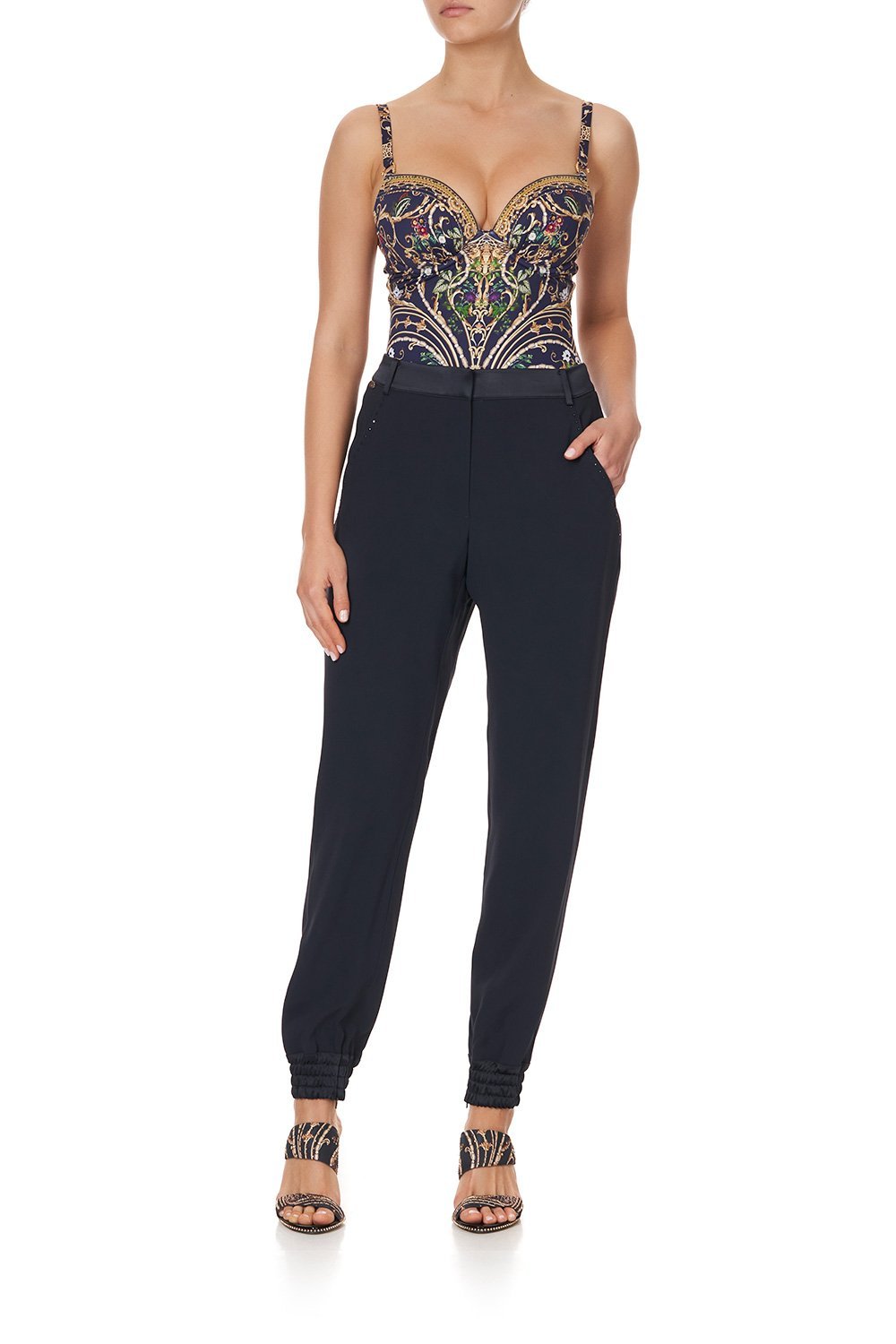 JOGGER WITH ENCASED ELASTIC CUFF SOLID NAVY