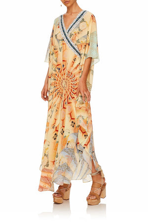 CAMILLA FOR THE FANS KAFTAN W WRAP FRONT & TIE BACK