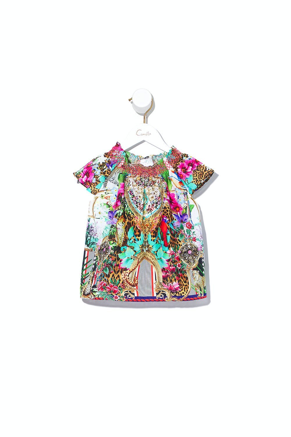 KIDS TOP WITH SHIRRING CHAMPAGNE COAST