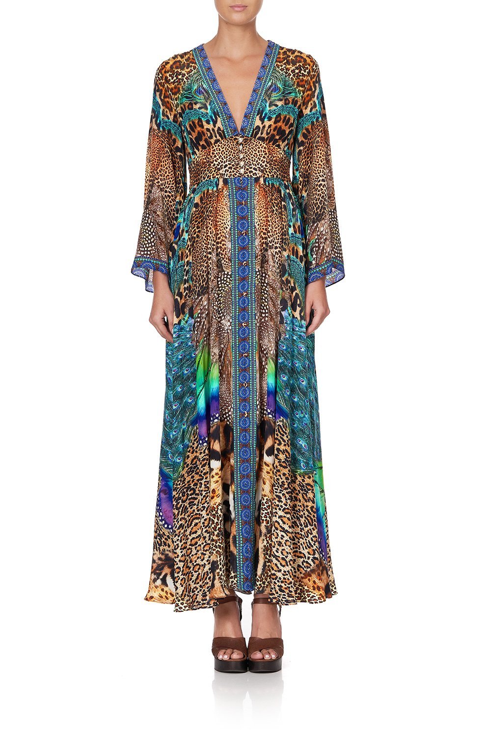 KIMONO SLEEVE DRESS WITH SHIRRING DETAIL MOTHER XANADU