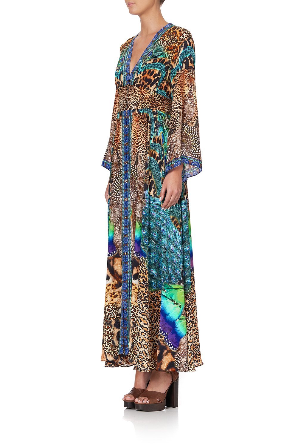 KIMONO SLEEVE DRESS WITH SHIRRING DETAIL MOTHER XANADU