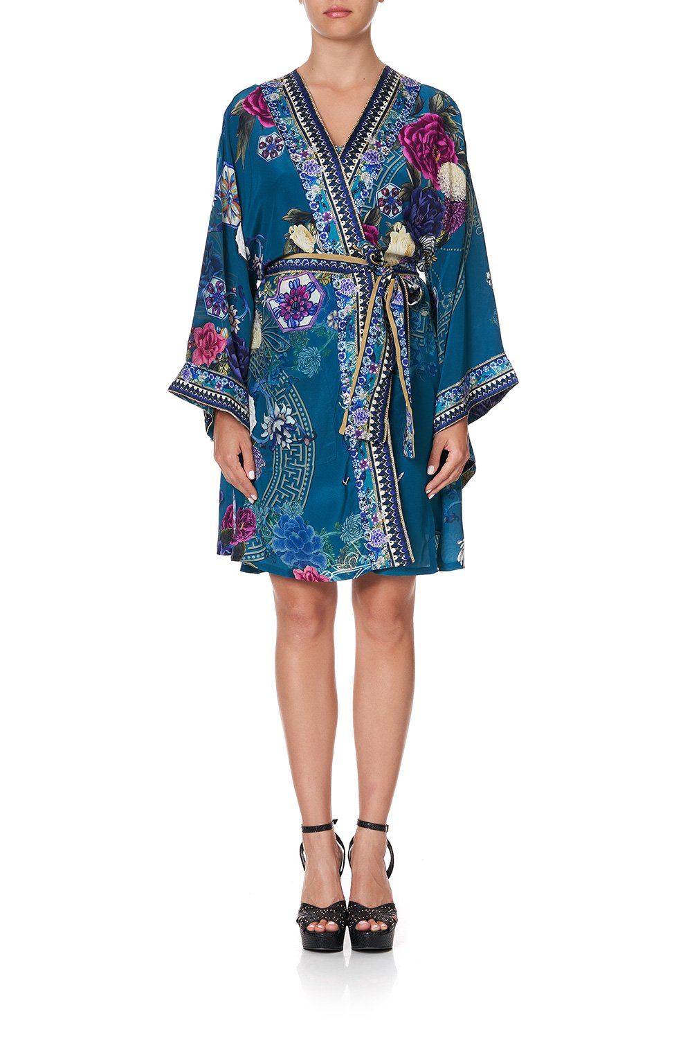 KIMONO WITH TIE BELT LUNAR GAZING
