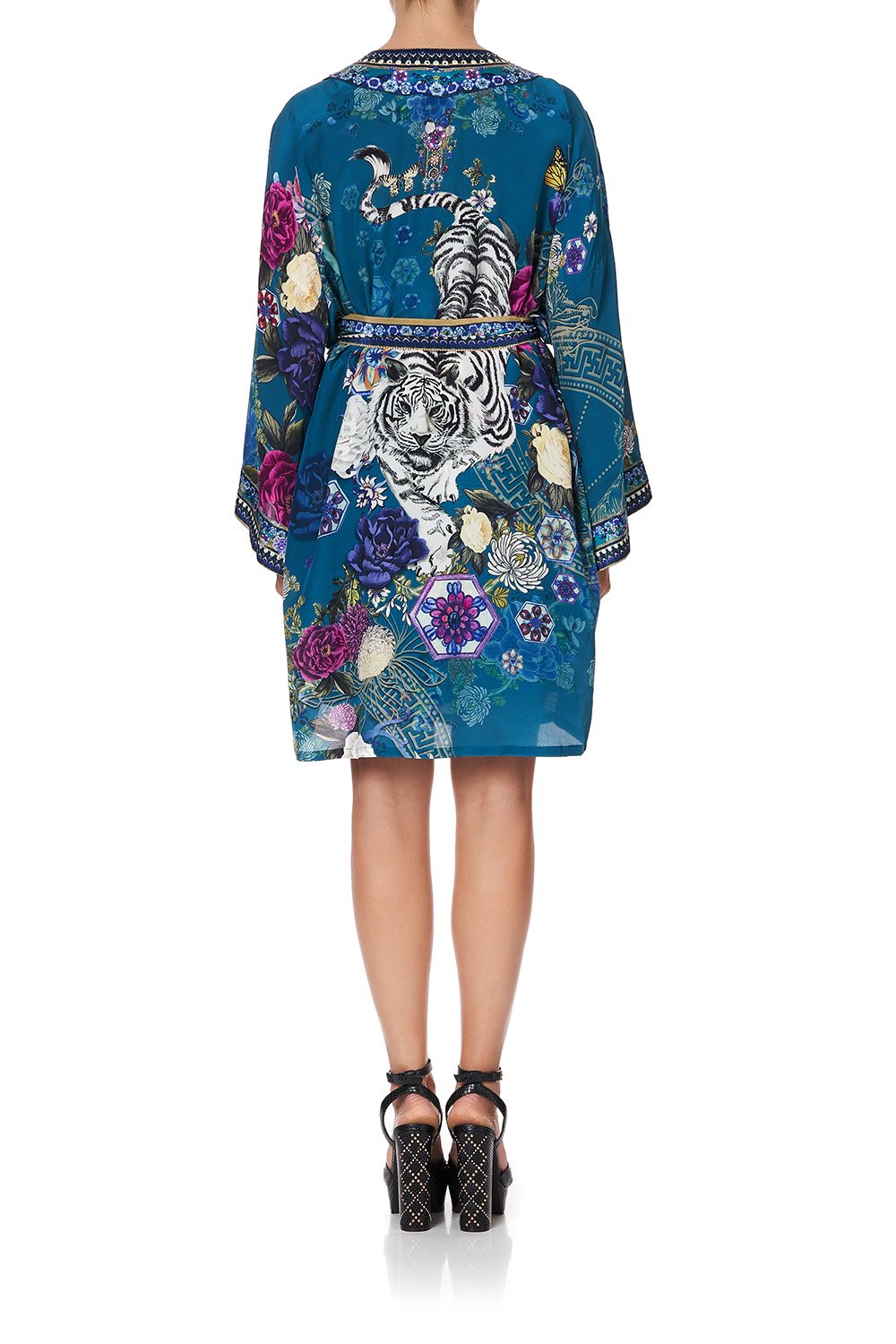 KIMONO WITH TIE BELT LUNAR GAZING
