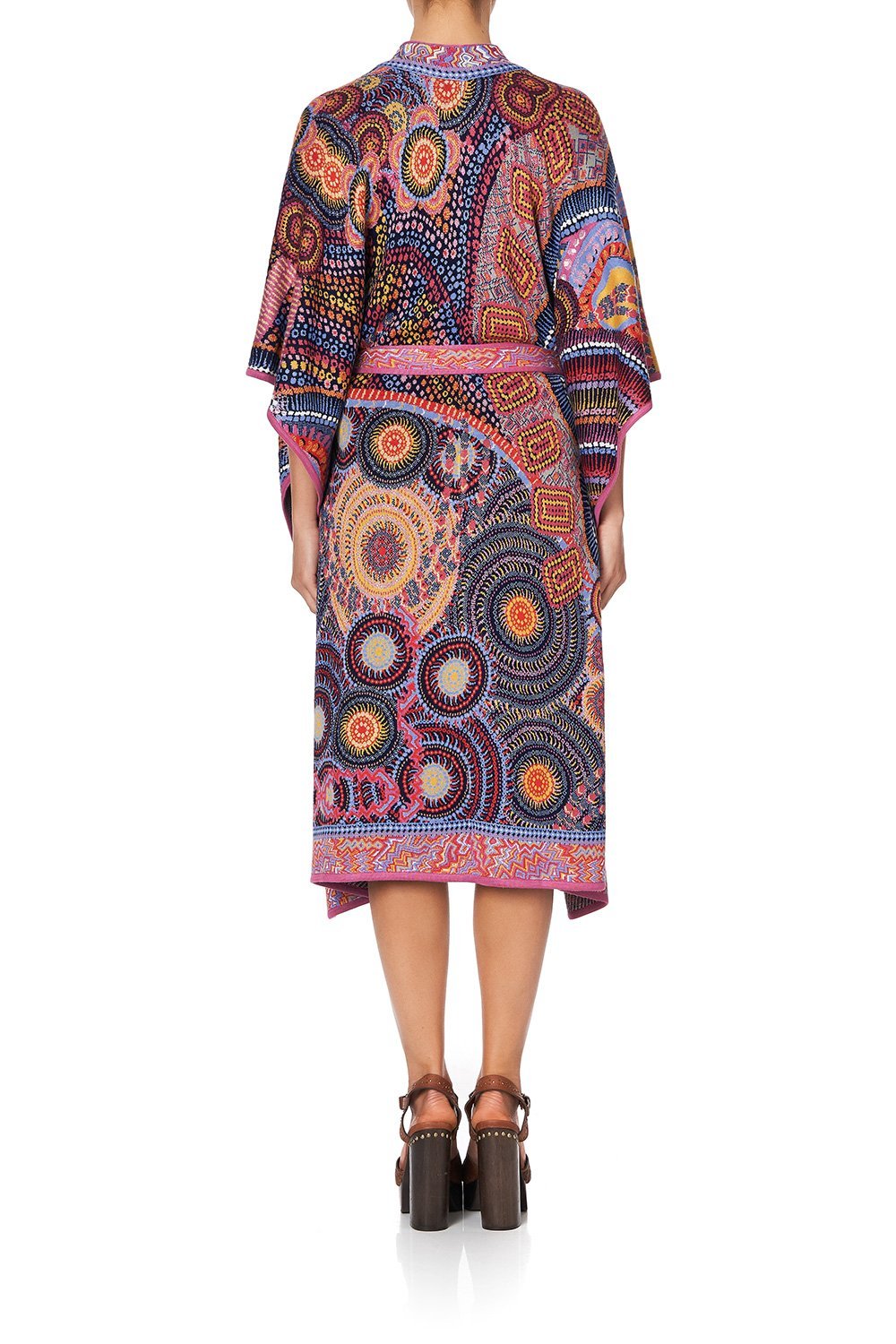 KNIT JACQUARD PONCHO WITH TIE WARLU DREAMING