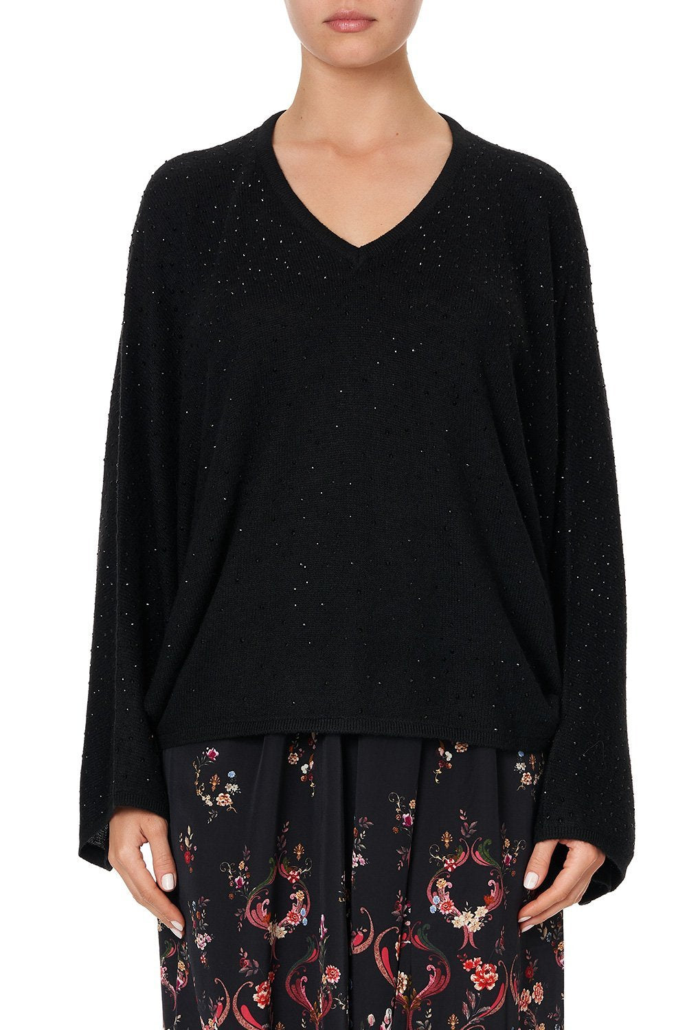 KNIT V NECK JUMPER WITH DOLMAN SLEEVE A GIRL LIKE YOU