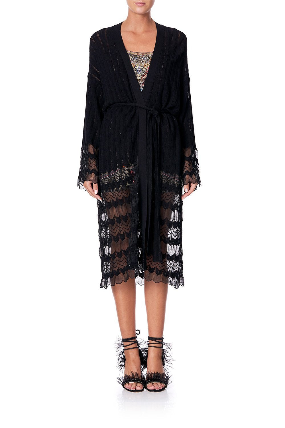 CAMILLA KNITTED LACE CARDIGAN MARAIS AT MIDNIGHT