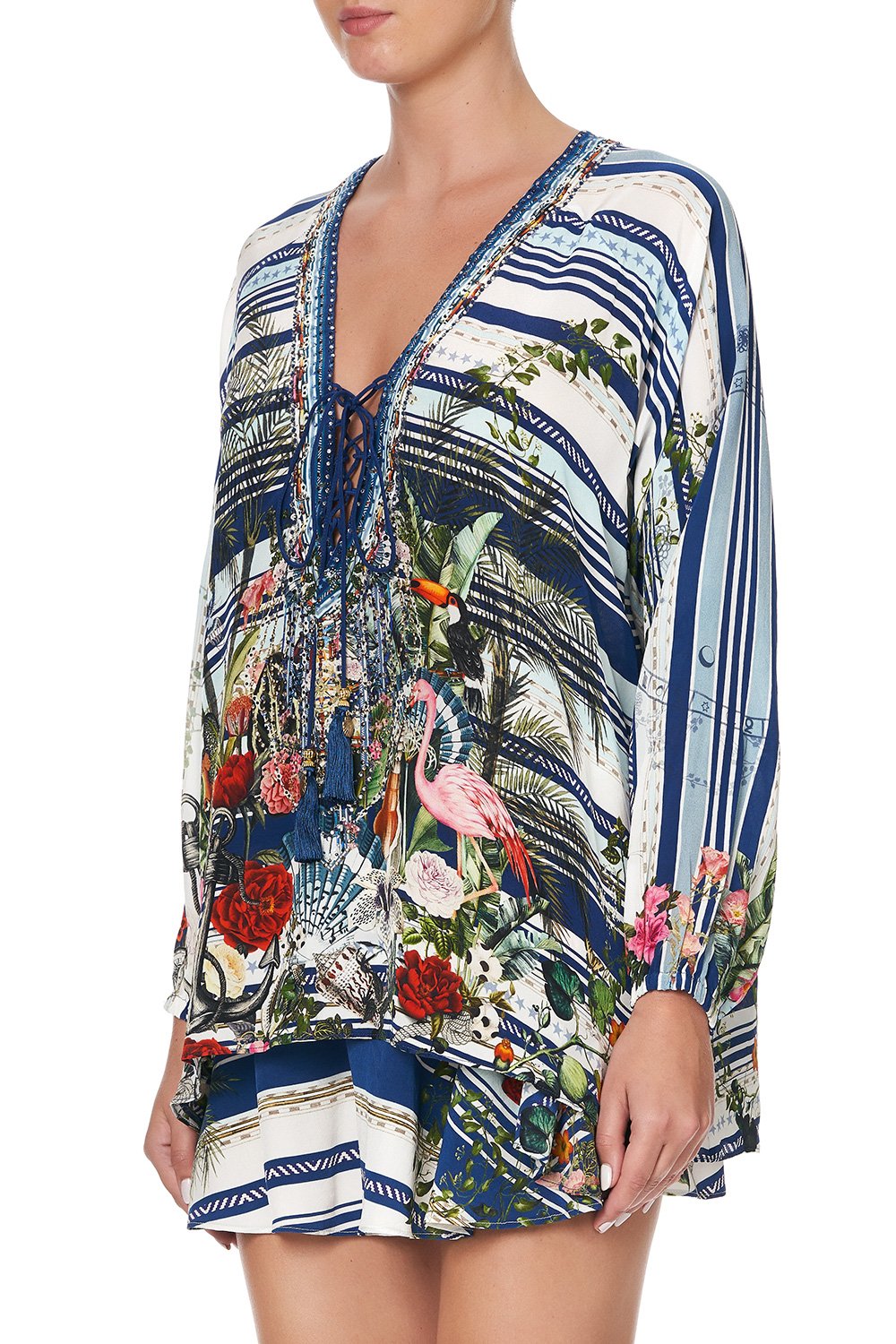 LACE UP BLOUSE SOLIS HEART