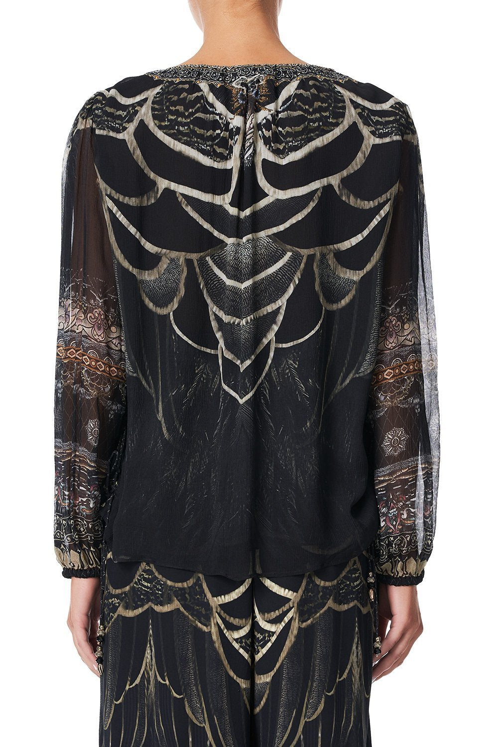 LACE UP SIDE BLOUSE UNDER A FULL MOON