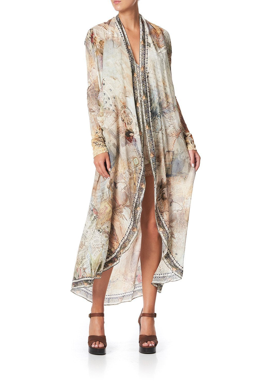 LONG CASUAL JACKET WITH POCKETS LETTERS FROM HILDA