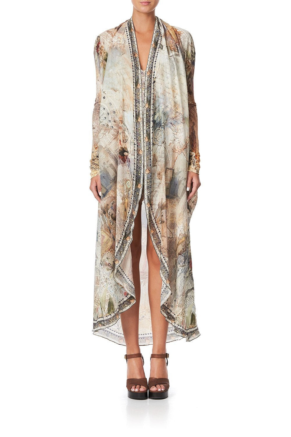 LONG CASUAL JACKET WITH POCKETS LETTERS FROM HILDA