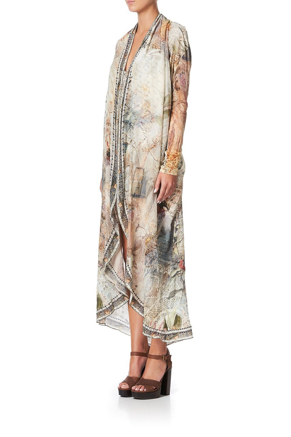 LONG CASUAL JACKET WITH POCKETS LETTERS FROM HILDA