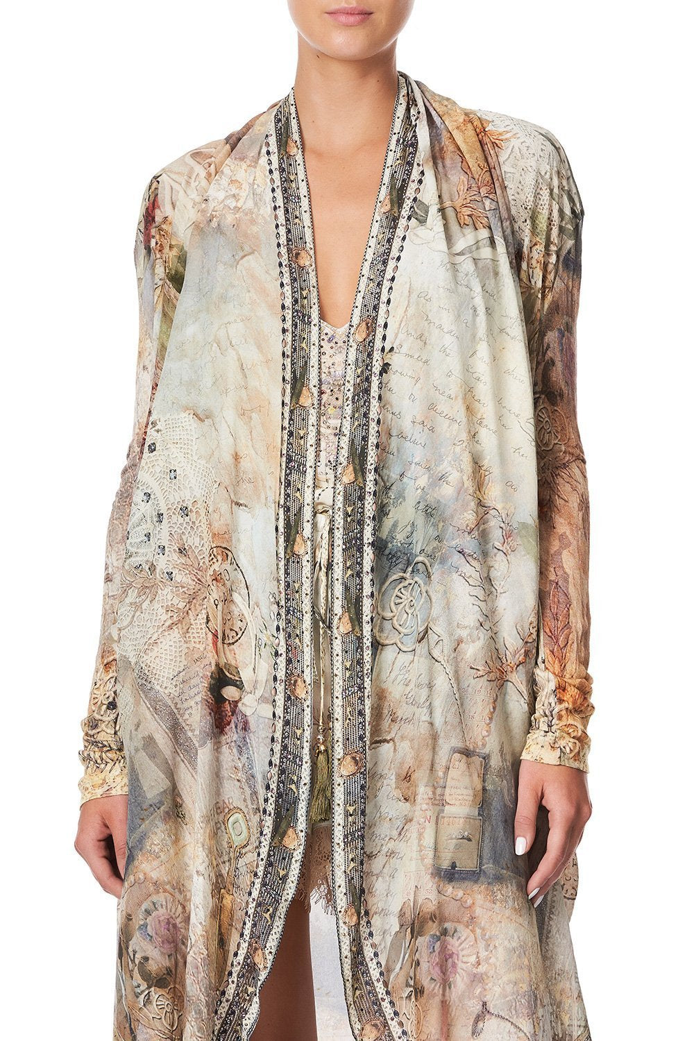 LONG CASUAL JACKET WITH POCKETS LETTERS FROM HILDA