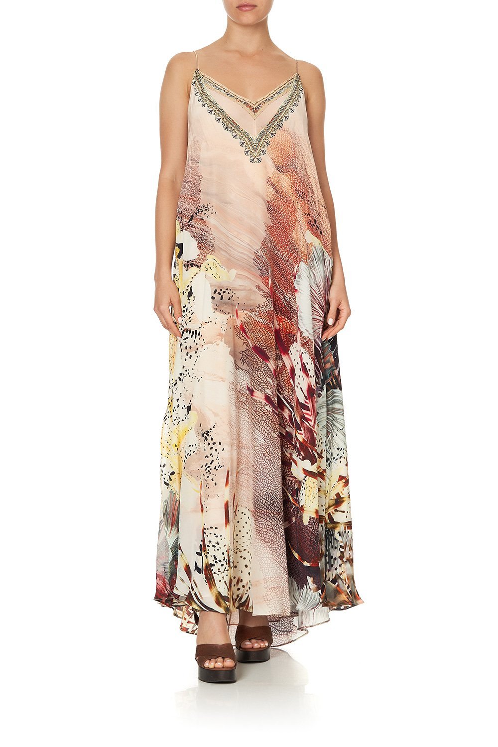 LONG DRESS WITH SHEER UNDERLAY COASTAL TREASURE