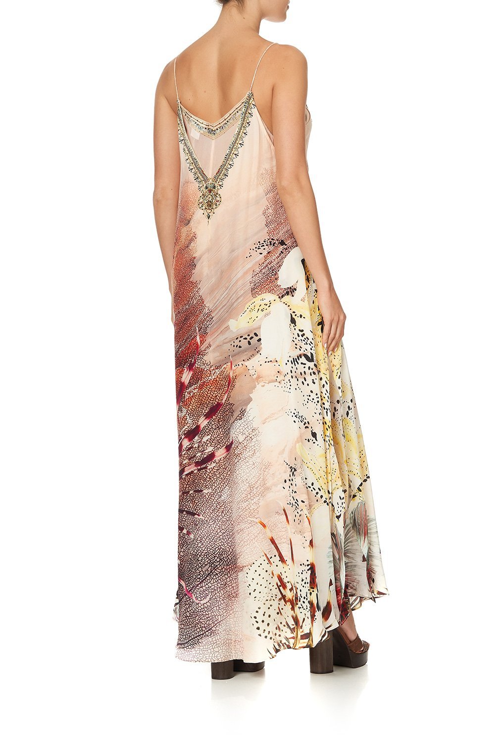 LONG DRESS WITH SHEER UNDERLAY COASTAL TREASURE