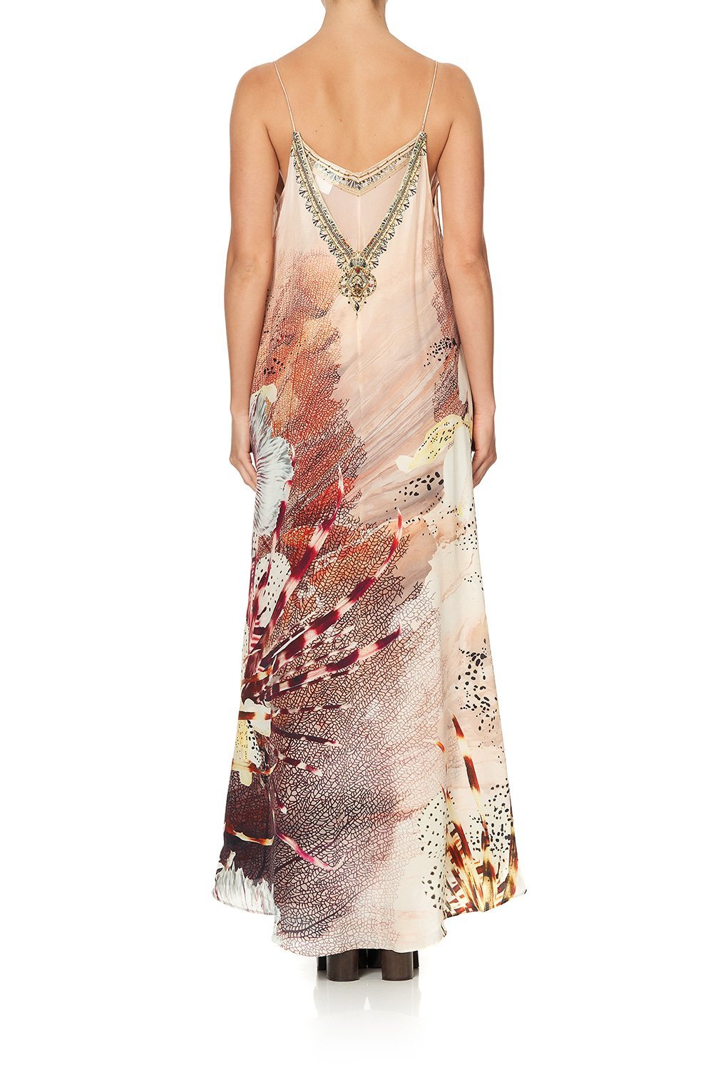 LONG DRESS WITH SHEER UNDERLAY COASTAL TREASURE