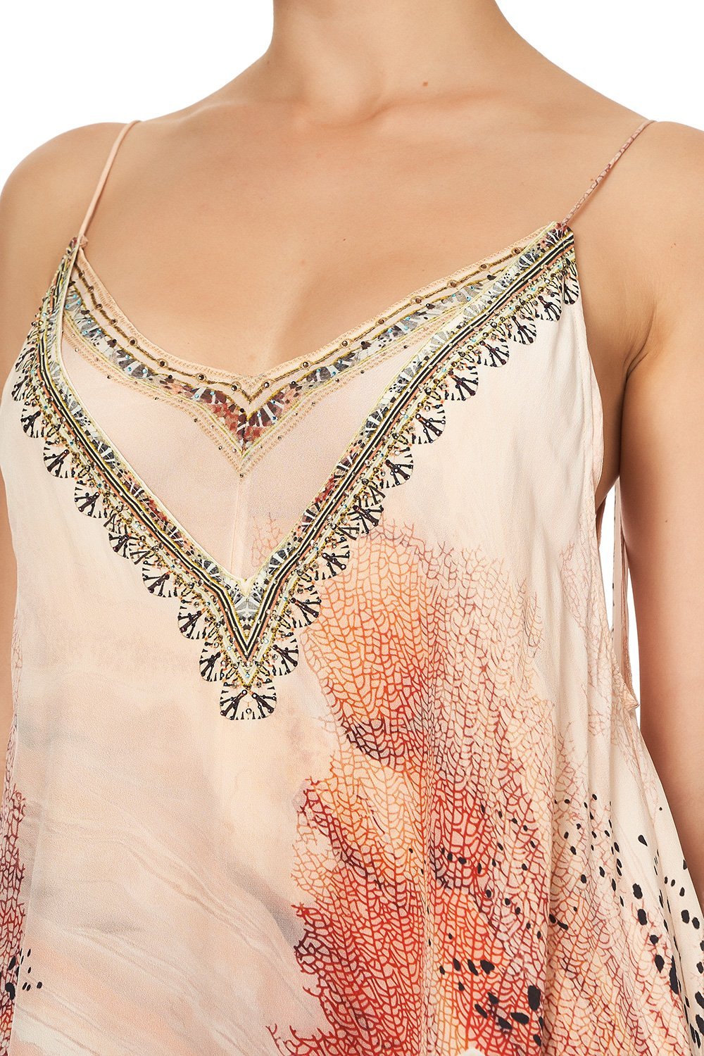 LONG DRESS WITH SHEER UNDERLAY COASTAL TREASURE