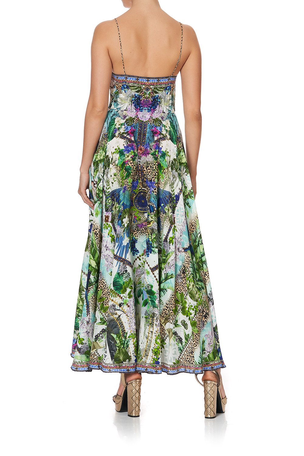 LONG DRESS WITH TIE FRONT MOON GARDEN