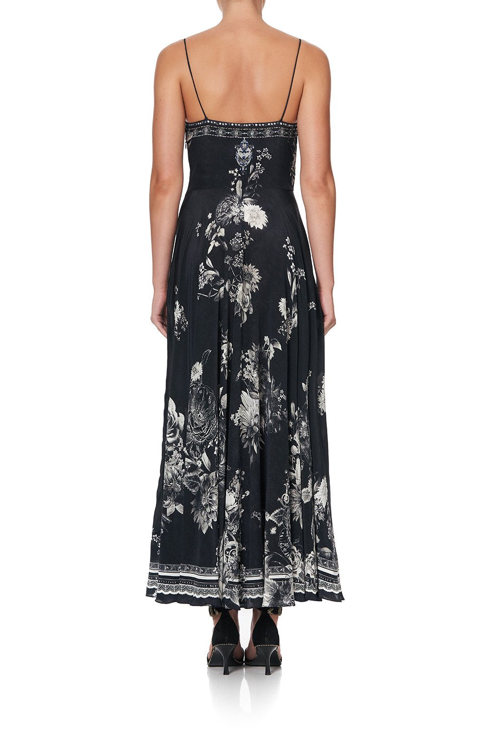 LONG DRESS WITH TIE FRONT MOONSHINE BLOOM