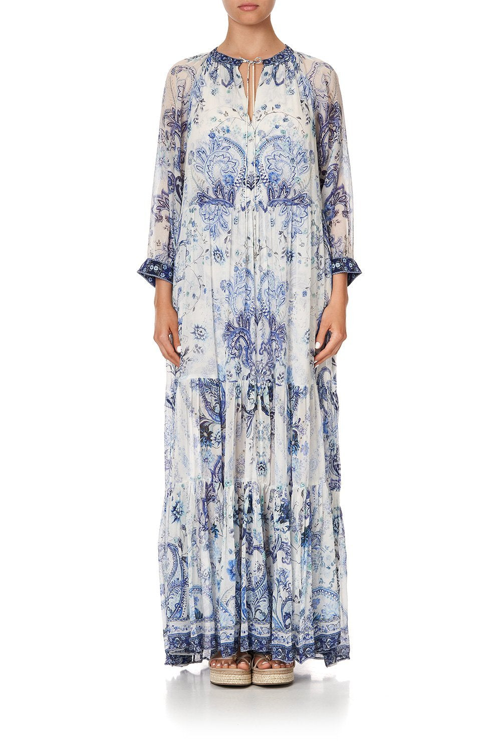 LONG GATHERED PANEL DRESS TALKING ABOUT A REVOLUTION