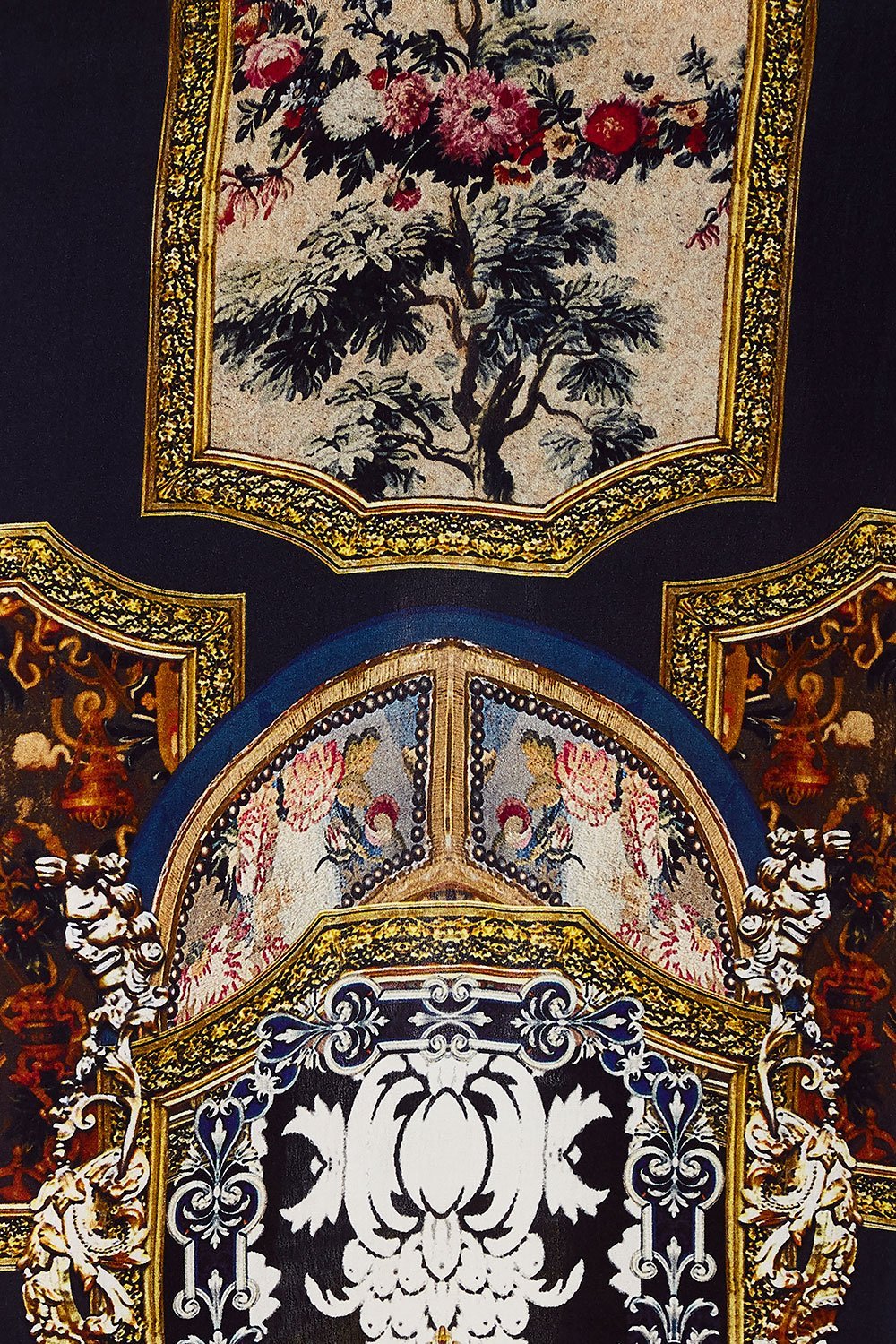 CAMILLA LONG GODET SLIP DRESS MIDNIGHT MEETING