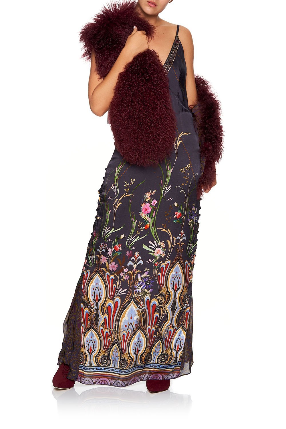 FUR STOLE WILD FLOWER