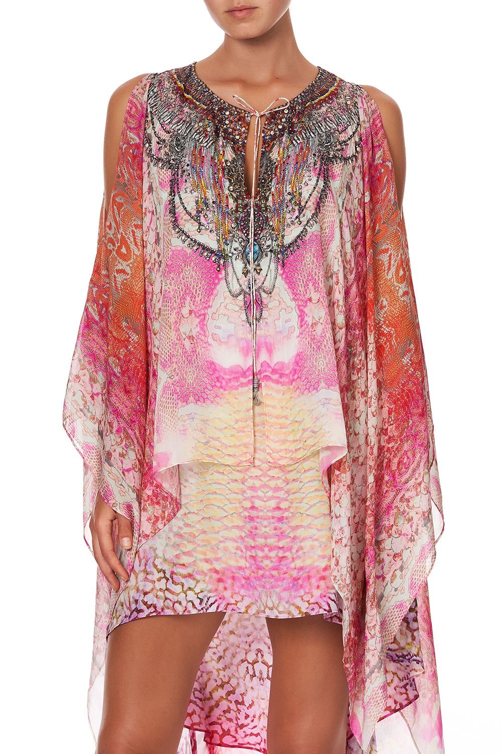 LONG SHEER OVERLAY DRESS SERPENTINE DREAMS