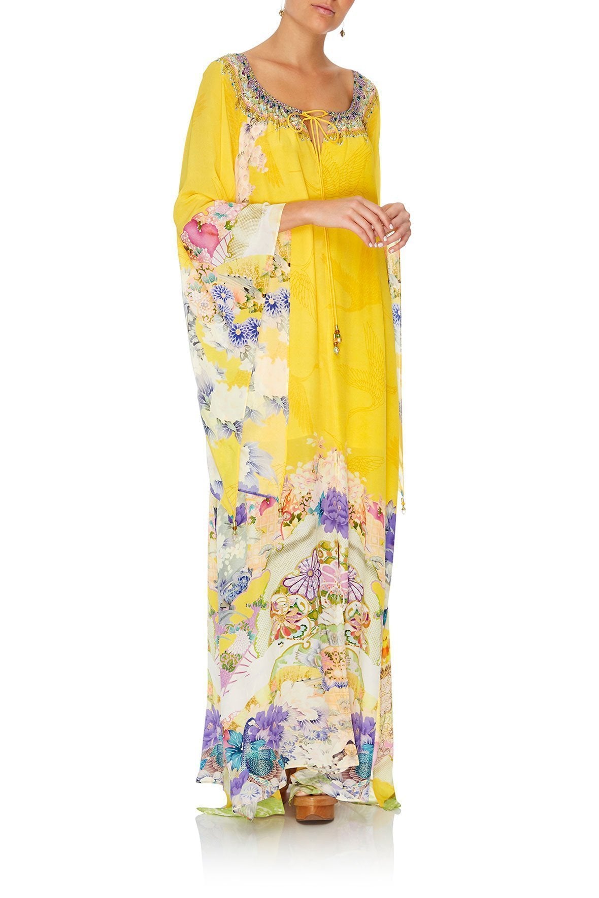 LONG SLEEVE DRESS WITH TIE FRONT MELLOW MUSE