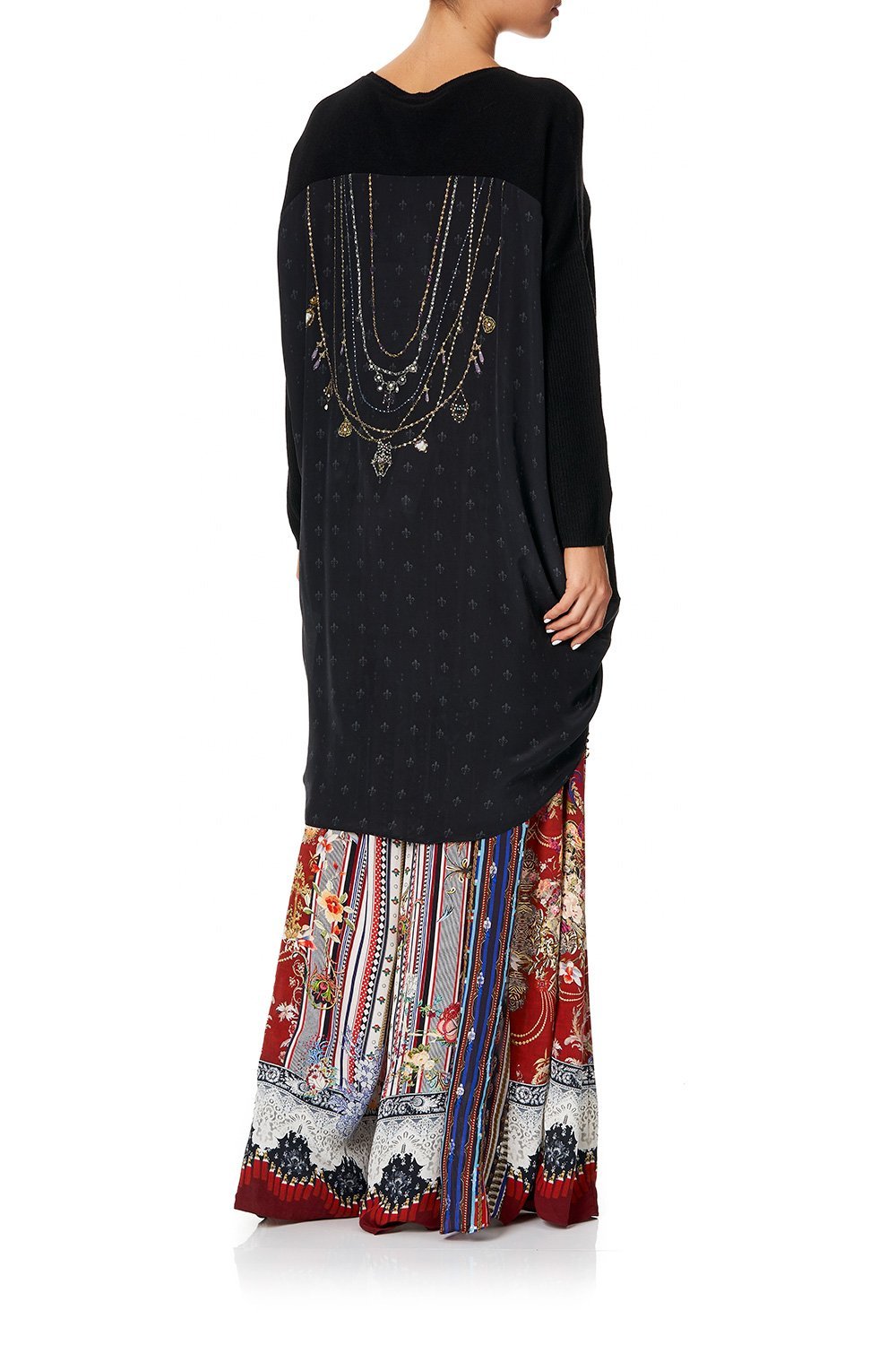 CAMILLA LONG SLEEVE JUMPER WITH PRINT BACK COSTUME PARTY