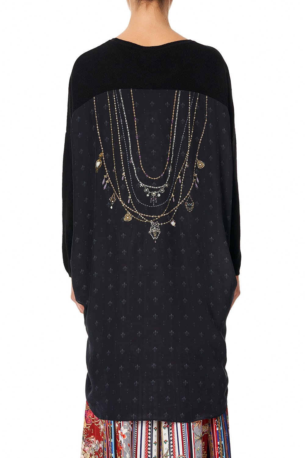 CAMILLA LONG SLEEVE JUMPER WITH PRINT BACK COSTUME PARTY