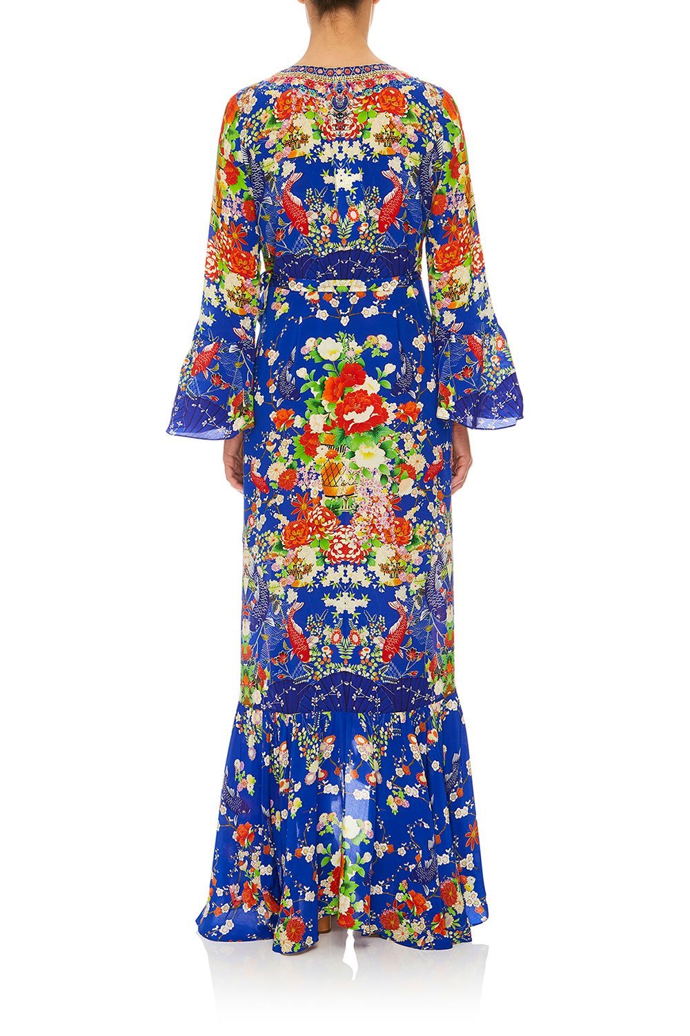 CAMILLA LONG SLEEVE WRAP DRESS PLAYING KOI