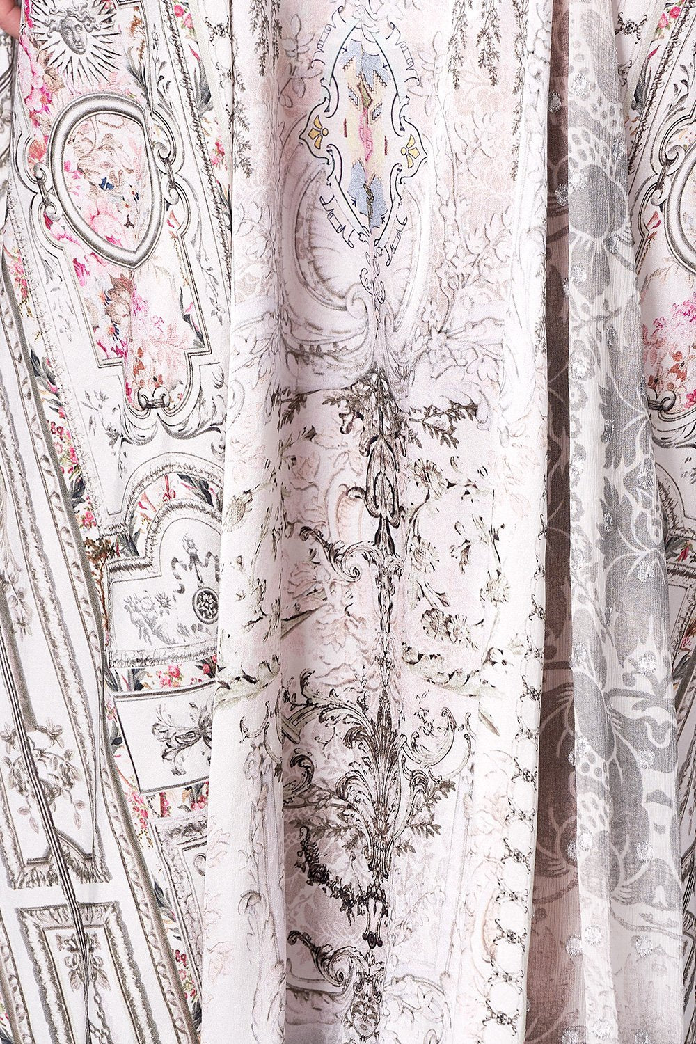 LONG SLIP DRESS WITH GODETS CRYSTAL CASTLE